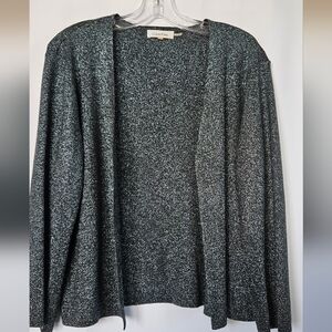 Calvin Klein Womens Metallic Knit Shimmer‎ Cardigan Size Large